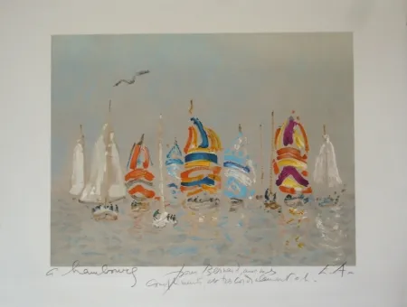 リトグラフ Hambourg - Plage Trouville