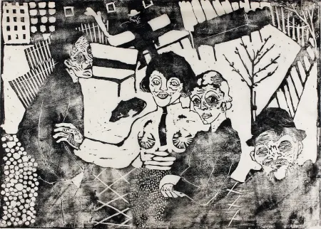 木版 Hamerschlag - Im Hof (In the Courtyard)