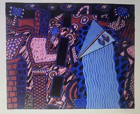 技術的なありません Hansen - Composition abstraite, sérigraphie signée, 1985