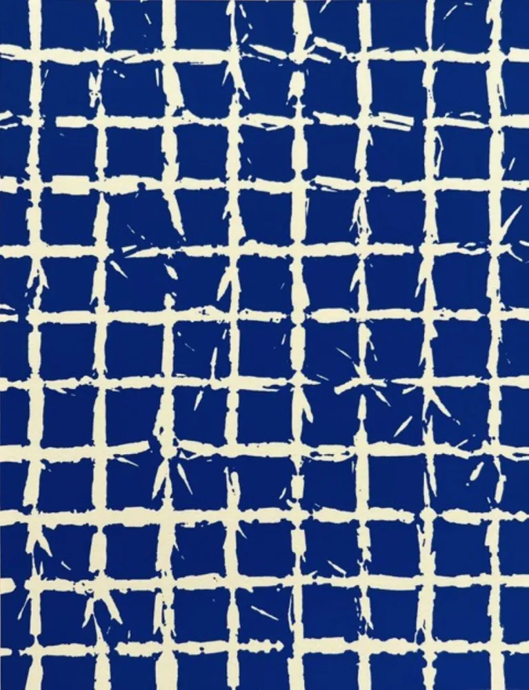シルクスクリーン Hantai - Serigraphie bleue 