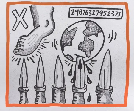 リトグラフ Haring - Against all Odds, 1990