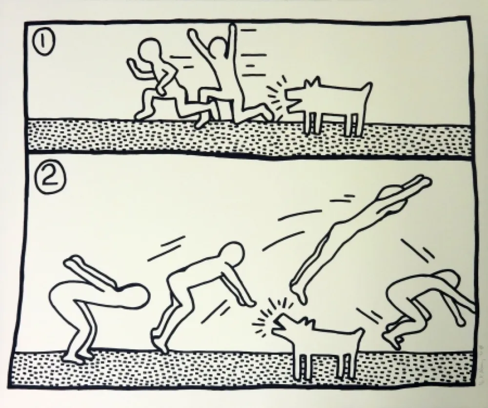 シルクスクリーン Haring - Blueprint #12