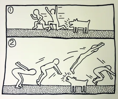 シルクスクリーン Haring - Blueprint #12