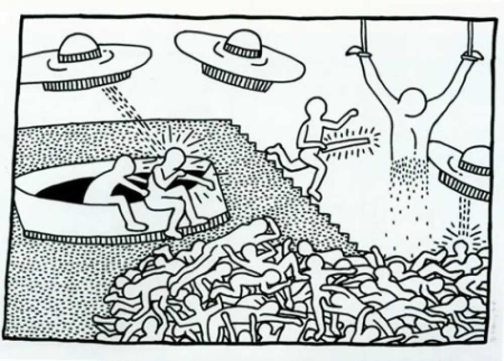 リトグラフ Haring - Blueprint Drawing #2