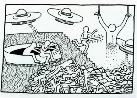 リトグラフ Haring - Blueprint Drawing #2