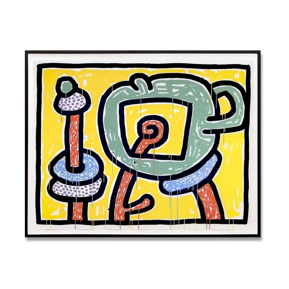 シルクスクリーン Haring - Flowers III, 1990