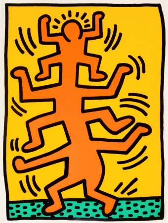 シルクスクリーン Haring - Growing I