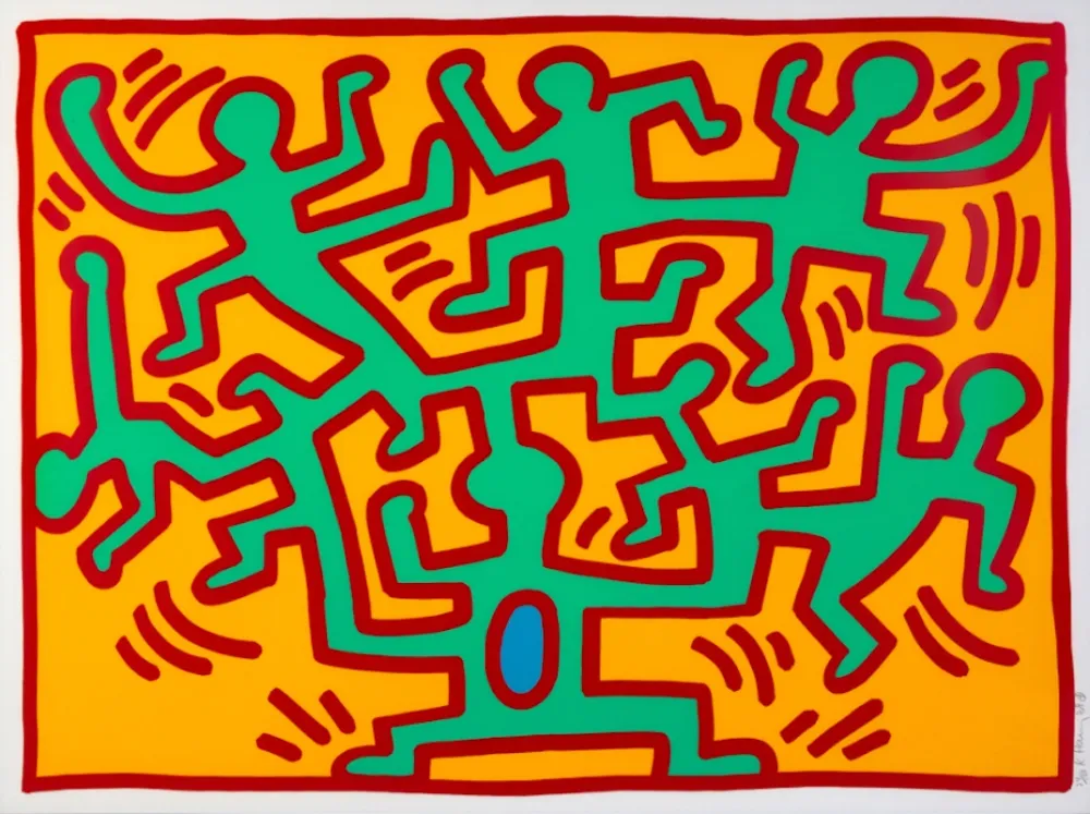シルクスクリーン Haring - Growing II