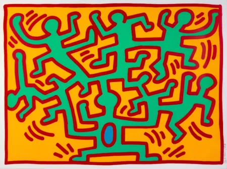 シルクスクリーン Haring - Growing II
