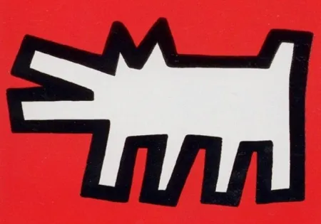 シルクスクリーン Haring - Icons 2 Barking Dog