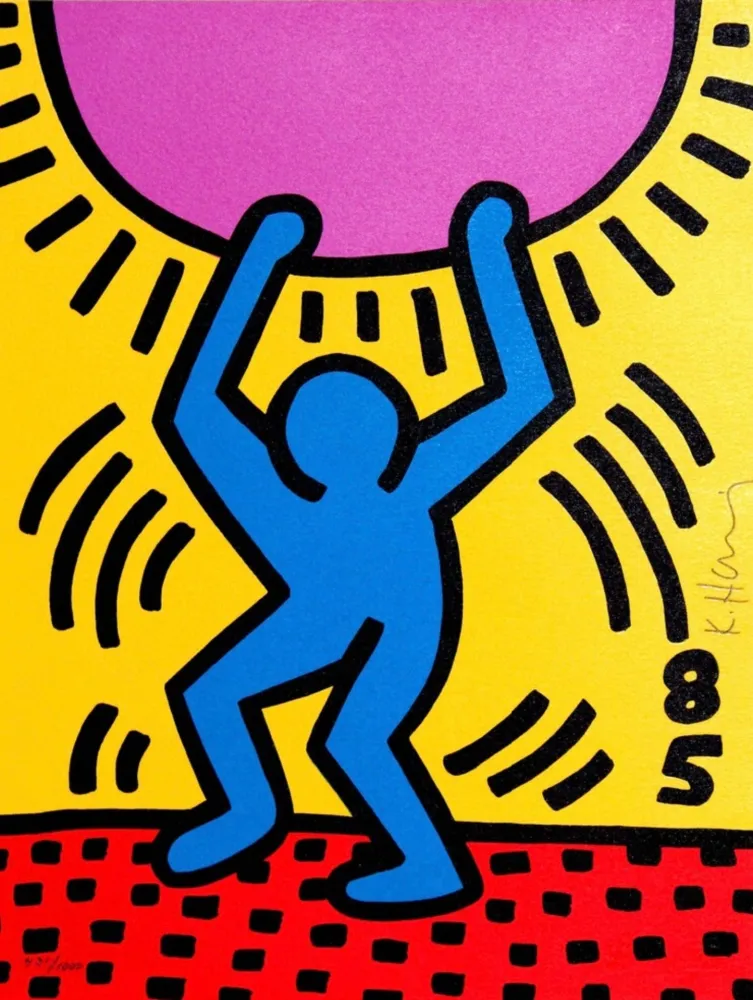 リトグラフ Haring - International Youth Year