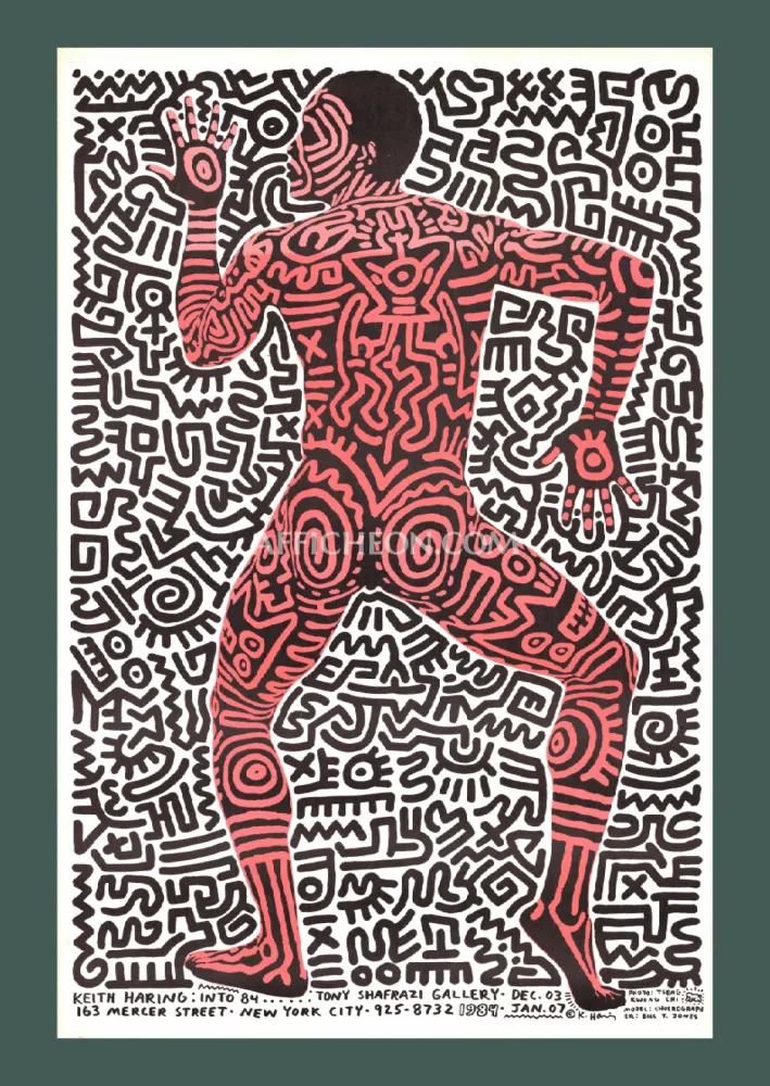 リトグラフ Haring - 'Into 84' 1983 Offset-lithograph