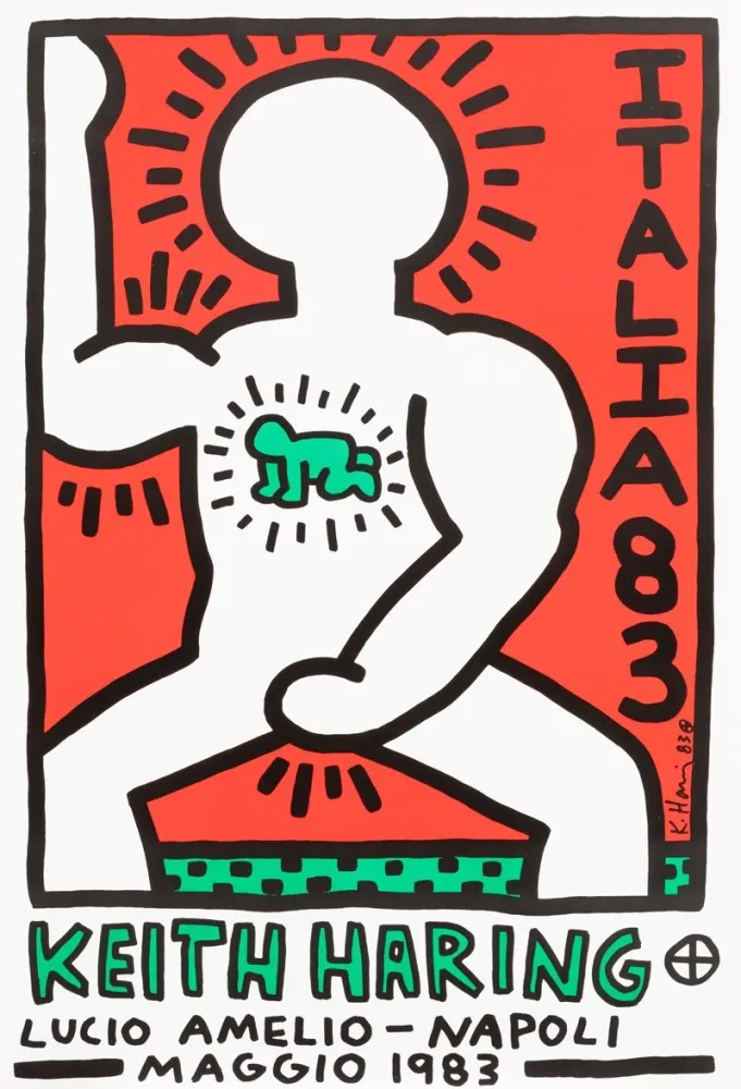 掲示 Haring - Italia 1983. Lucio Amelio - Napoli Maggio