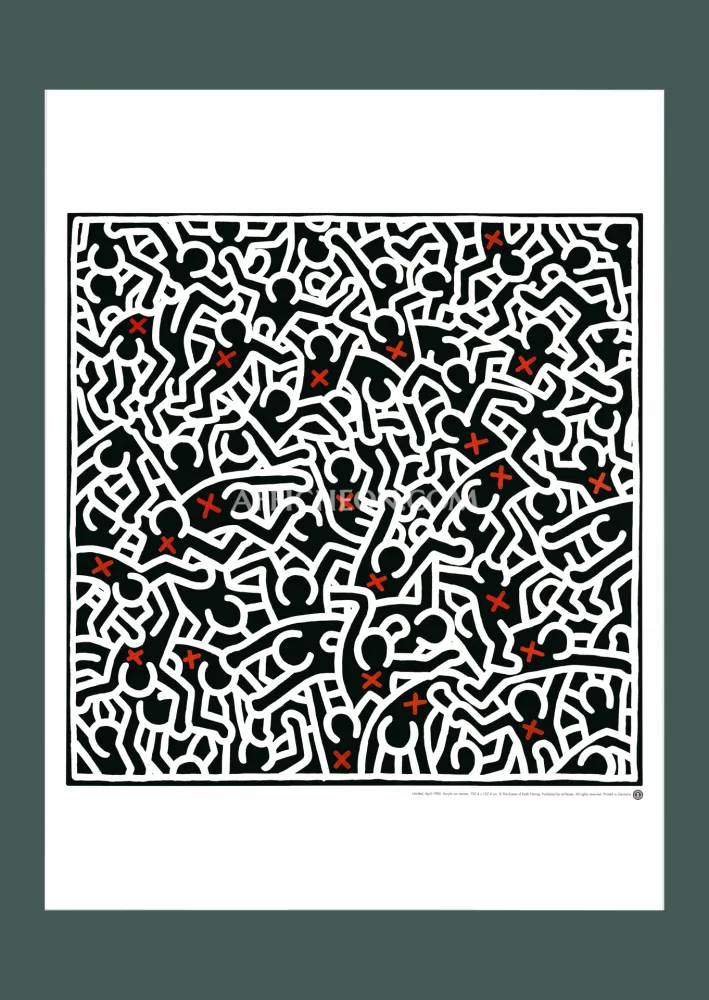 リトグラフ Haring - Keith Haring: 'Untitled (April 1985)' 1999 Offset-lithograph
