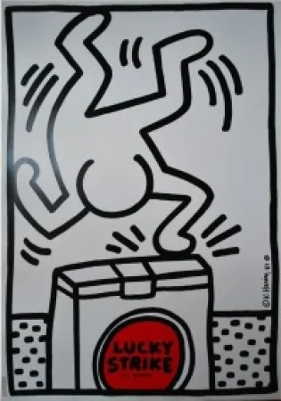 シルクスクリーン Haring - Lucky Strike, 1987