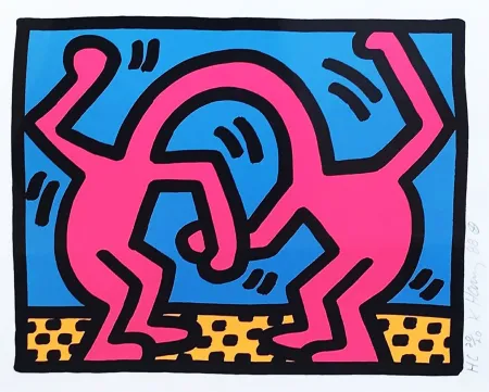 シルクスクリーン Haring - Pop shop II