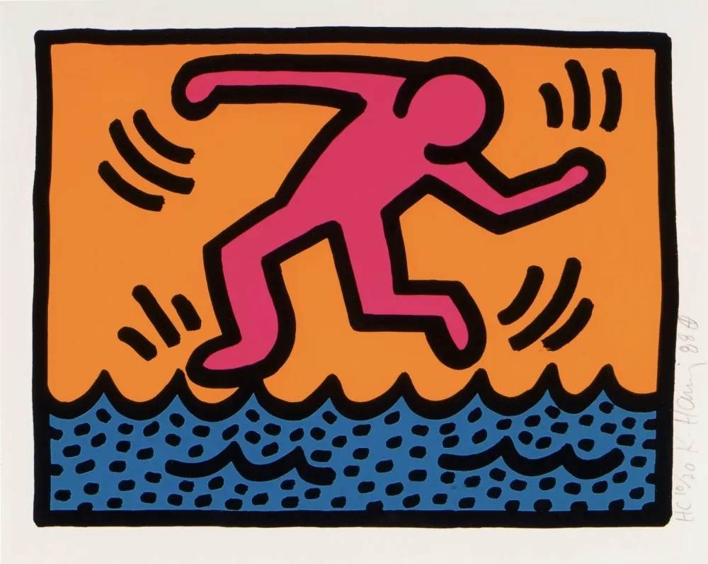 シルクスクリーン Haring - Pop Shop II (C)