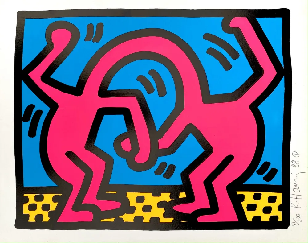 シルクスクリーン Haring - Pop Shop II, D