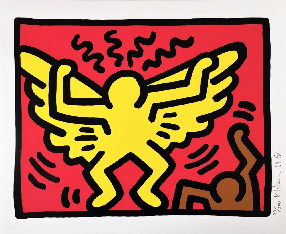シルクスクリーン Haring - Pop shop IV