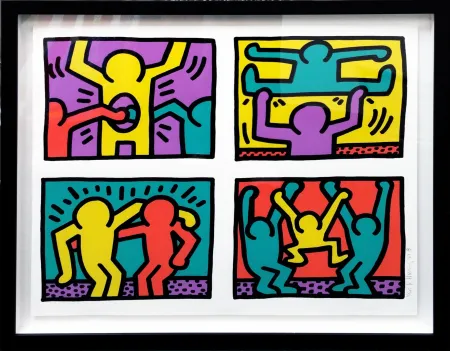 シルクスクリーン Haring - POP SHOP QUAD I