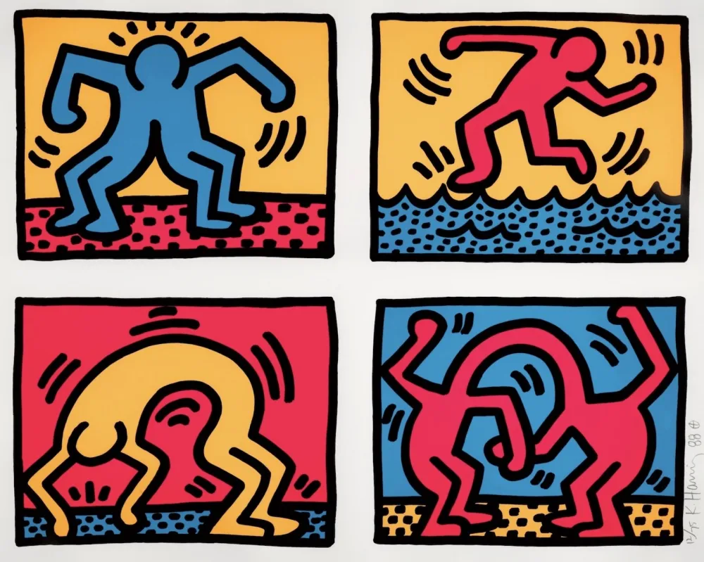 シルクスクリーン Haring - Pop Shop Quad II