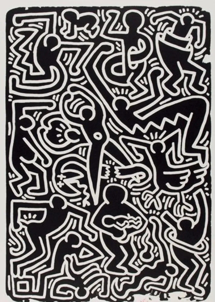 リトグラフ Haring - Stones 5, from 5 works: stones.