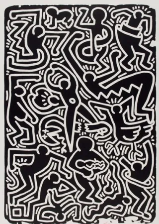リトグラフ Haring - Stones 5, from 5 works: stones.
