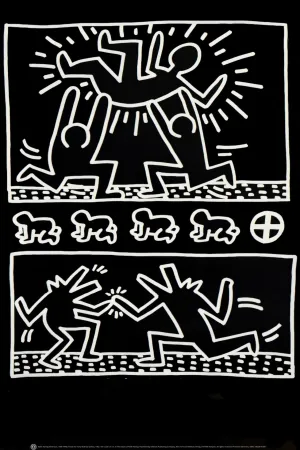 シルクスクリーン Haring - Tony Shafrazi Poster