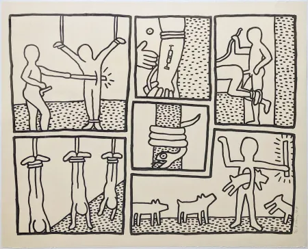シルクスクリーン Haring - UNTITLED (FROM BLUEPRINT DRAWINGS)
