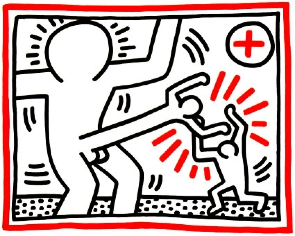 リトグラフ Haring - Untitled from Three Lithographs #1