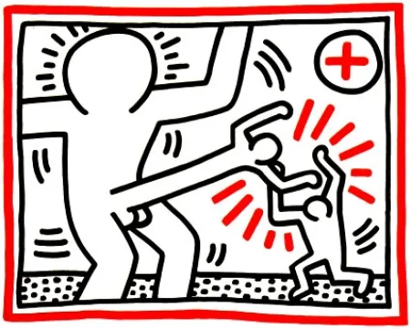リトグラフ Haring - Untitled from Three Lithographs #1