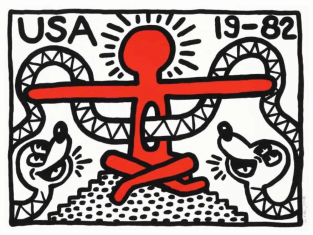 リトグラフ Haring - USA 19-82