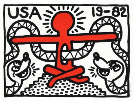リトグラフ Haring - USA 19-82