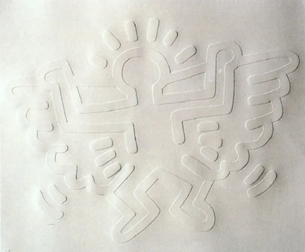 シルクスクリーン Haring - White Icons : Angel