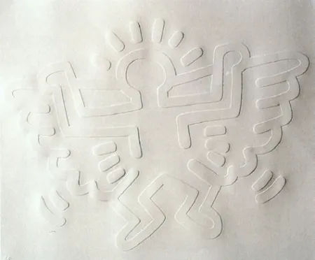 シルクスクリーン Haring - White Icons : Angel