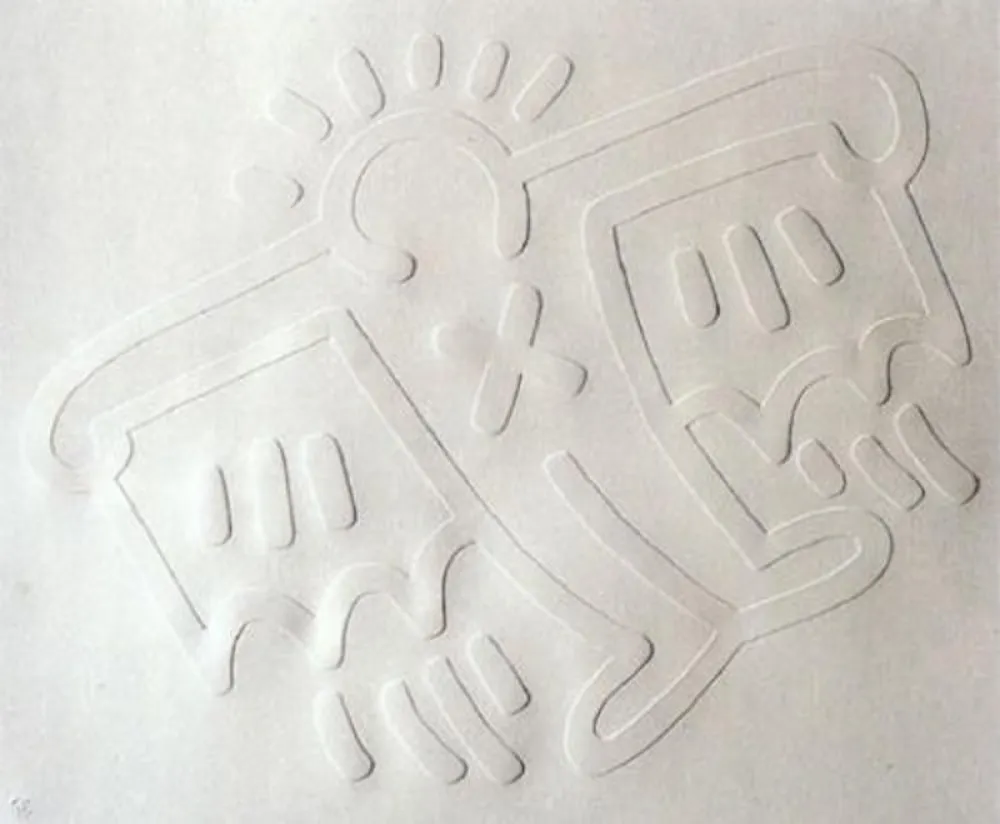 シルクスクリーン Haring - White Icons: Batman