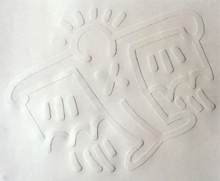 シルクスクリーン Haring - White Icons: Batman