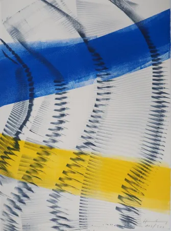 リトグラフ Hartung - Composition coloré