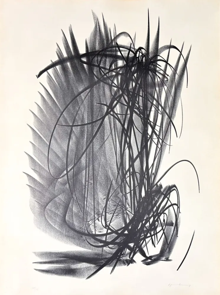 リトグラフ Hartung - Hans Hartung (1904–1989) – L 121 – Lithograph on BFK Rives vellum paper – 1964