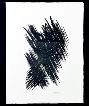 技術的なありません Hartung - Hans Hartung (1904 - 1989) - L 13 - autograph on BFK Rives paper - 1957