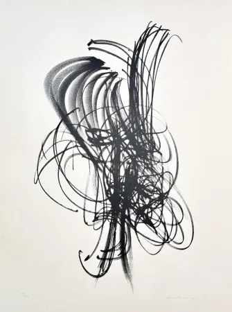 リトグラフ Hartung - Hans Hartung (1904–1989) – L 38 – Lithograph on BFK Rives vellum paper – 1958
