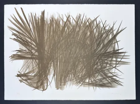 リトグラフ Hartung - Hans Hartung (1904-1989) - Lithograph (crayon, graftage) on BFK Rives paper - 1963