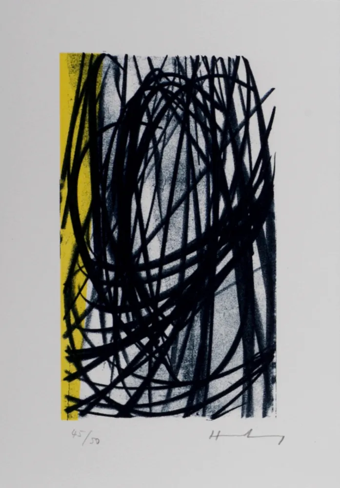 リトグラフ Hartung - Hans Hartung – Gedanken (E), 1987-88 – Hand-signed!