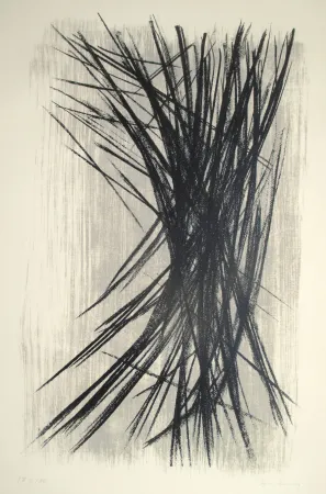 リトグラフ Hartung - L 10, Schwarz, Grau