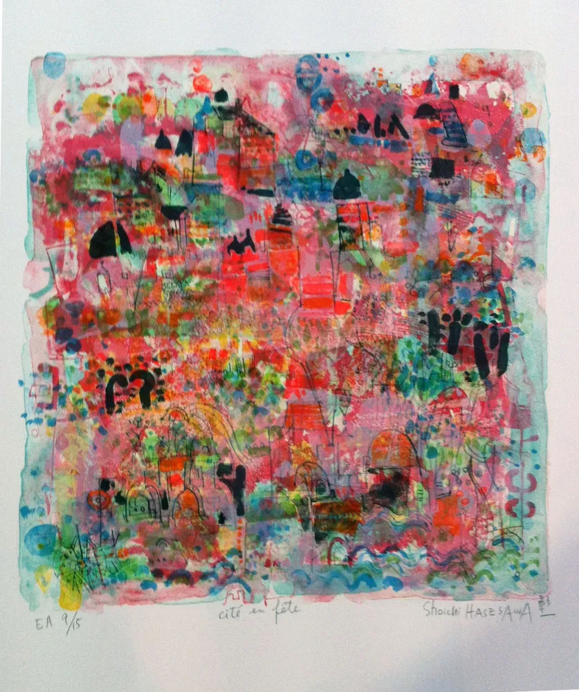 リトグラフ Hasegawa - Cité en fete 