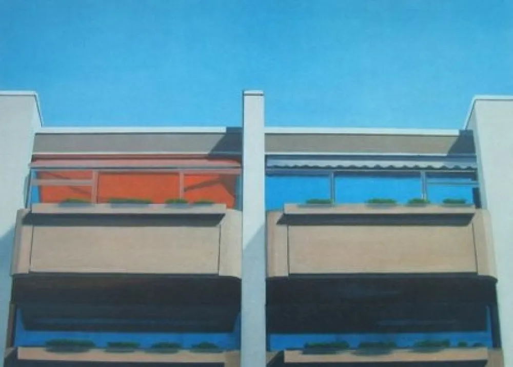 リトグラフ Havekost - Vier Kabinen