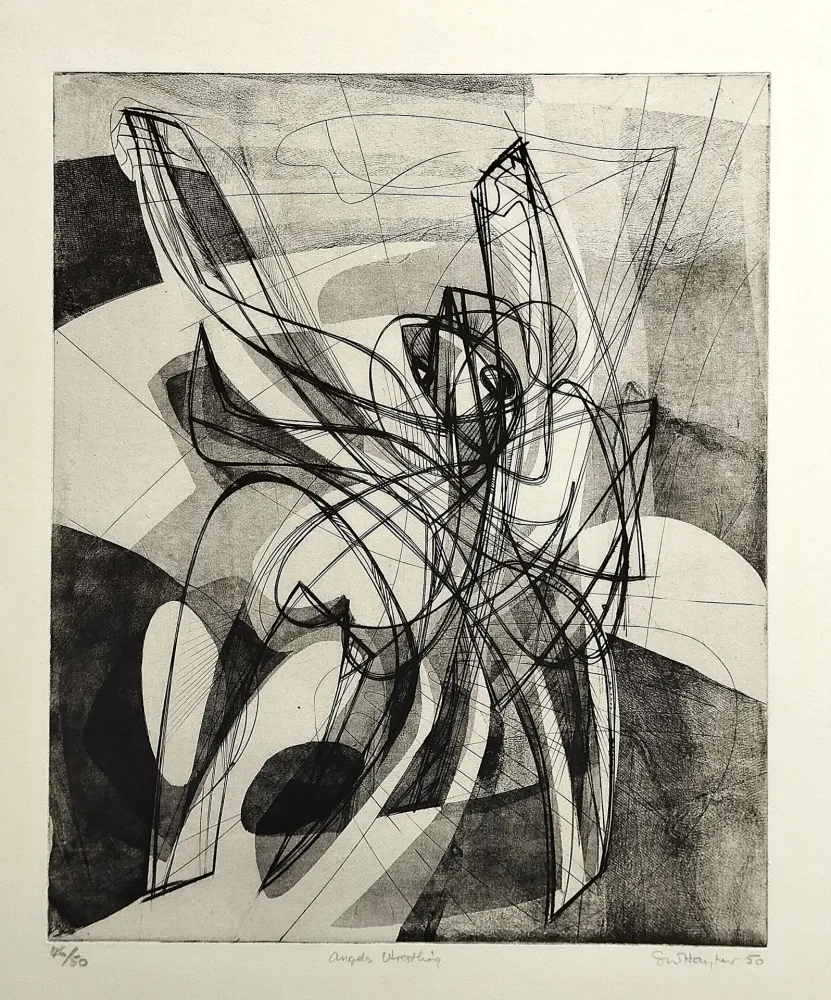 エッチング Hayter - Angels wrestling