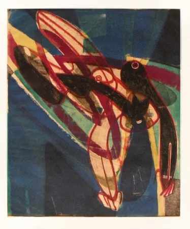 彫版 Hayter - Falling figure