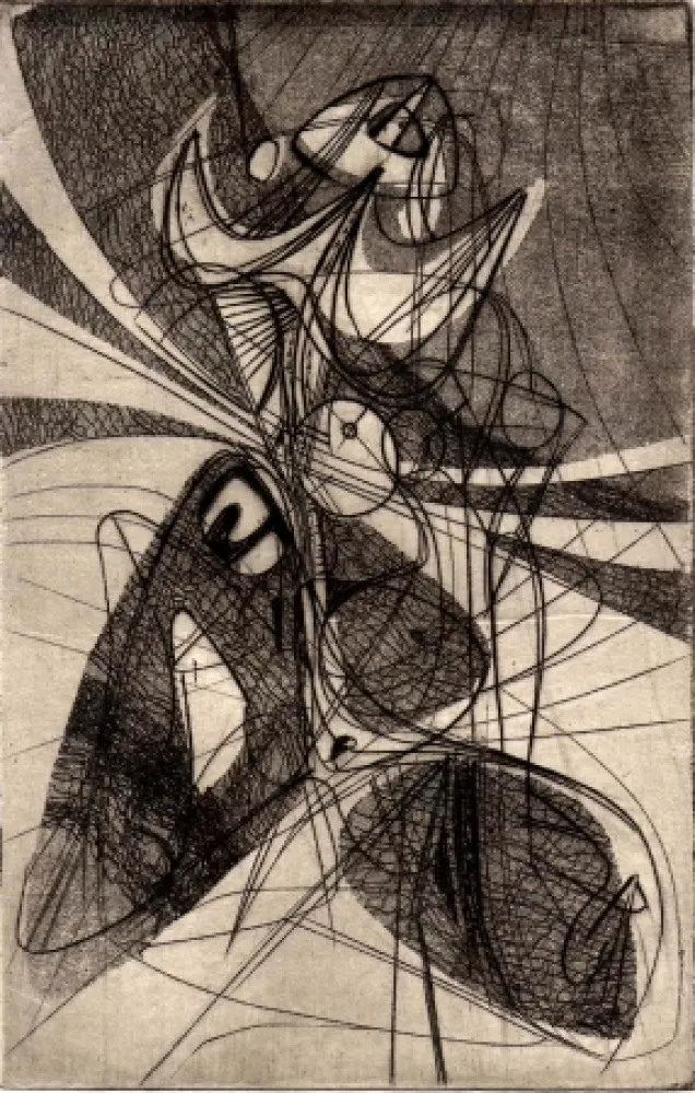 エッチング Hayter - (Greeting card for 1946-47)