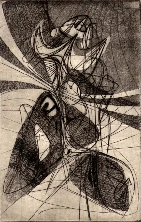 エッチング Hayter - (Greeting card for 1946-47)